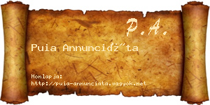 Puia Annunciáta névjegykártya
